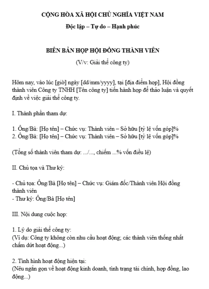 Mọi ý kiến của các thành viên tham dự buổi họp đều phải được phản ánh chi tiết, trung thực trong biên bản họp