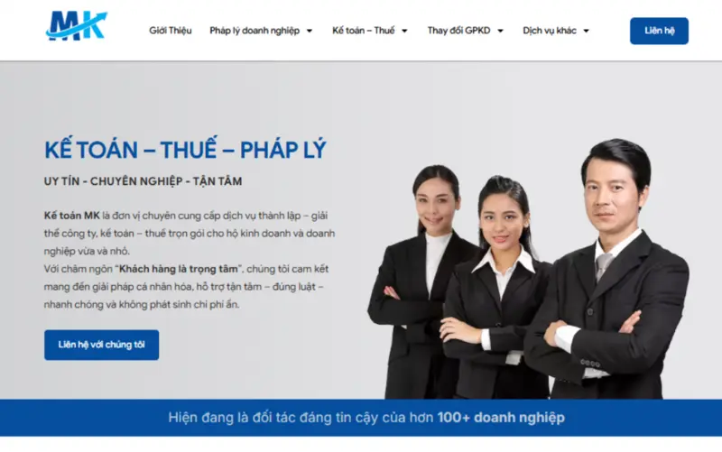 Kế toán MK cung cấp dịch vụ kế toán - thuế với chi phí minh bạch, đội ngũ chuyên viên giàu kinh nghiệm và giải pháp cá nhân hóa phù hợp từng doanh nghiệp