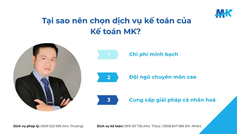 Kế toán MK là đối tác đồng hành tin cậy, giúp doanh nghiệp vận hành hiệu quả, tiết kiệm chi phí và tuân thủ pháp luật về kế toán - thuế