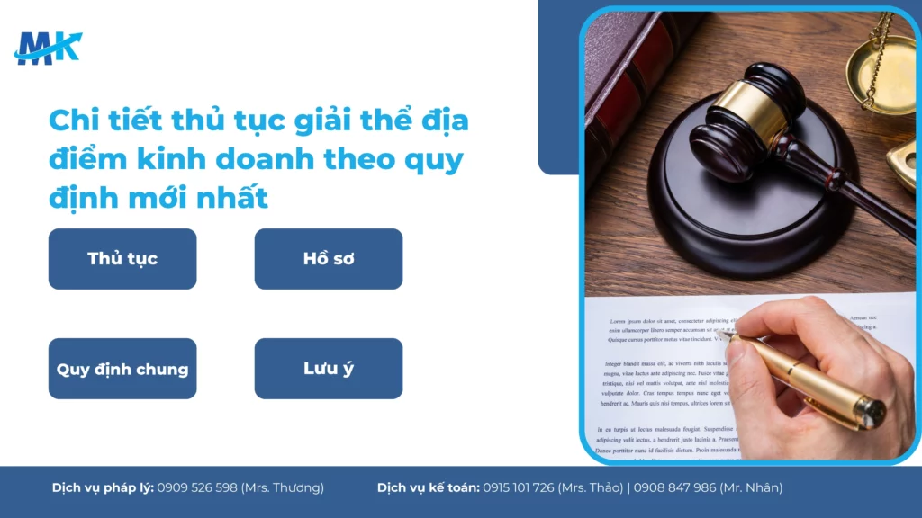 Chi tiết thủ tục giải thể địa điểm kinh doanh theo quy định mới nhất