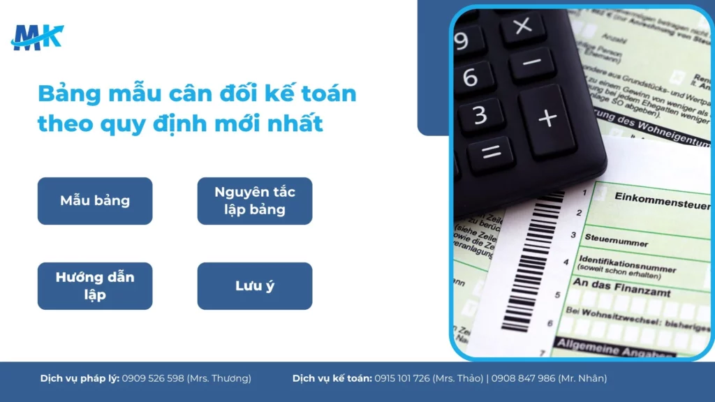 Cập nhật bảng mẫu cân đối kế toán theo quy định mới nhất