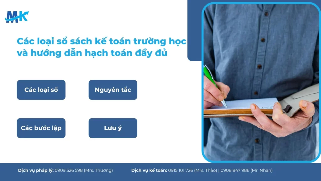 Các loại sổ sách kế toán trường học và hướng dẫn hạch toán đầy đủ