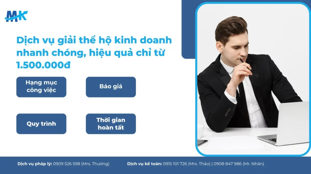 Dịch vụ giải thể hộ kinh doanh nhanh chóng, hiệu quả chỉ từ 1.500.000đ