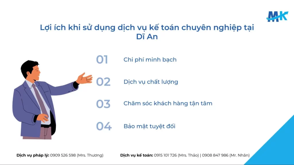 Lợi ích khi sử dụng dịch vụ kế toán Dĩ An chuyên nghiệp