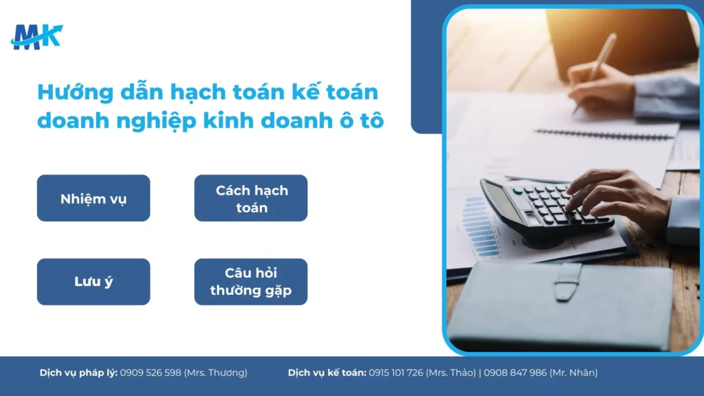Hướng dẫn hạch toán kế toán doanh nghiệp kinh doanh ô tô chi tiết