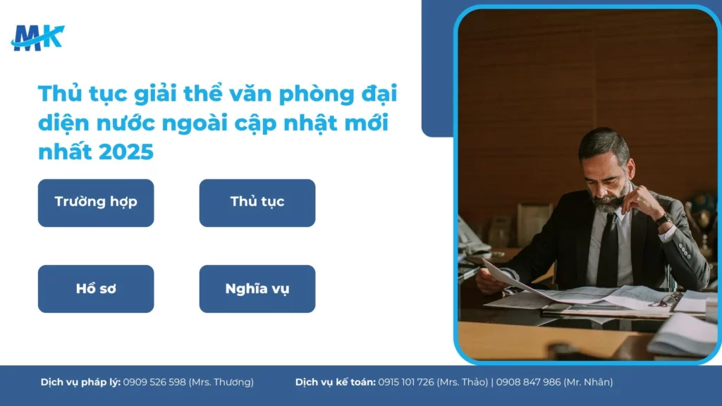 Thủ tục giải thể văn phòng đại diện nước ngoài cập nhật mới nhất