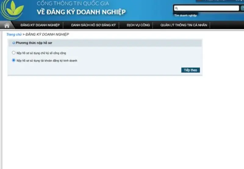 các bước nộp quy trình giải thể qua mạng