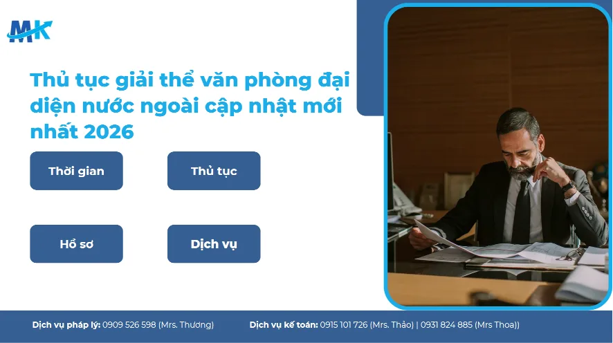 Thủ tục giải thể văn phòng đại diện nước ngoài cập nhật mới nhất