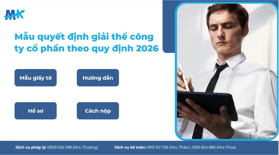 Mẫu quyết định giải thể công ty cổ phần theo quy định mới nhất 2026