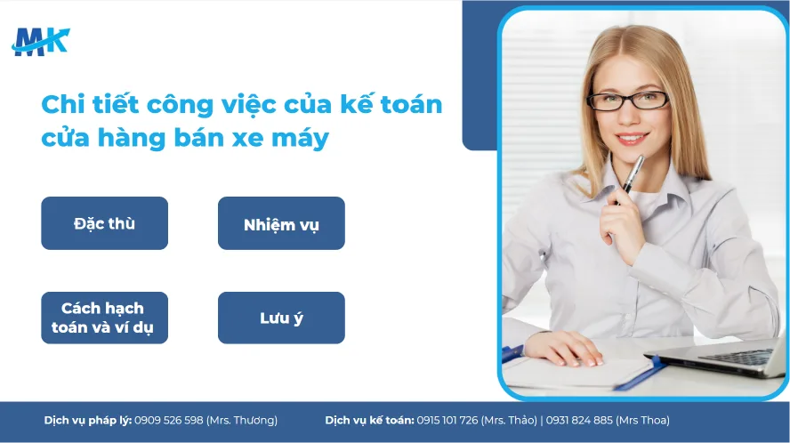 Chi tiết công việc của kế toán cửa hàng bán xe máy