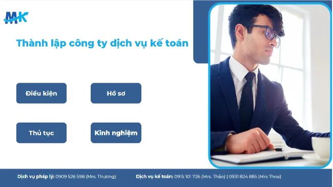 Thành lập công ty dịch vụ kế toán: Điều kiện, thủ tục và kinh nghiệm