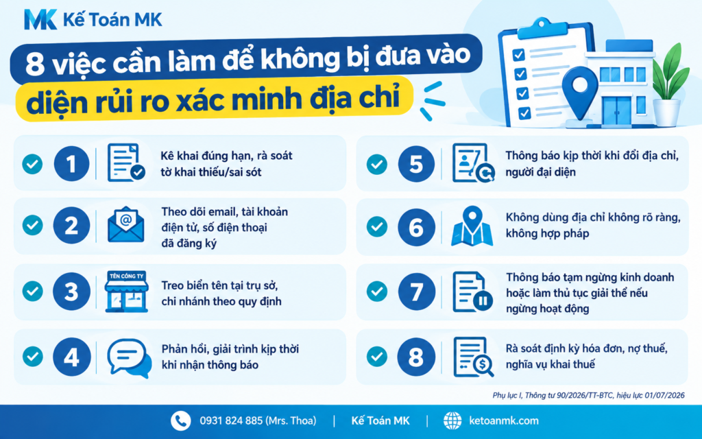 8 việc cần làm để không bị đưa vào diện rủi ro xác minh địa chỉ
